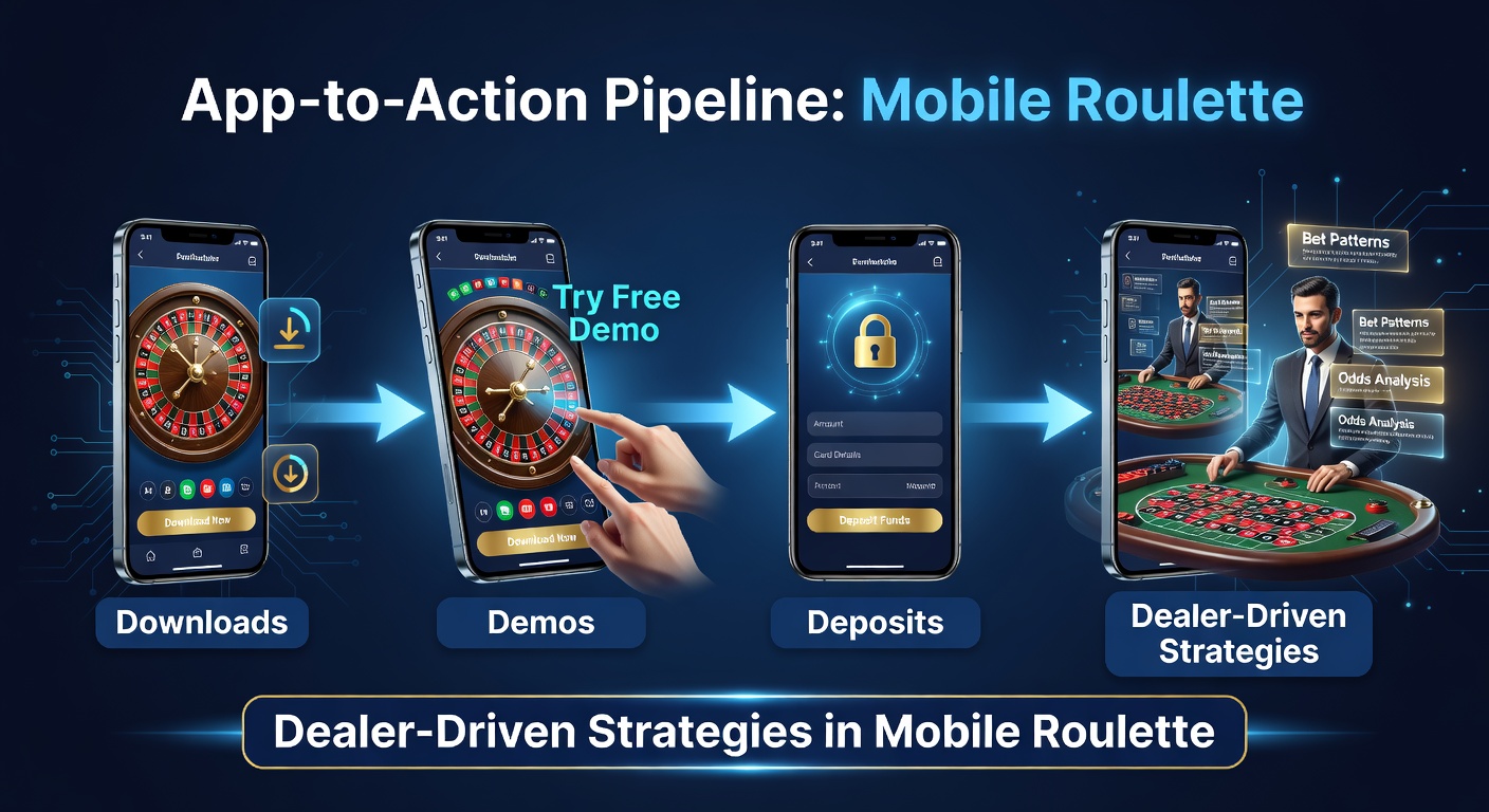 Close-up of a live dealer at a mobile roulette table, interacting via video stream with overlaid deposit options and strategy tips on screen