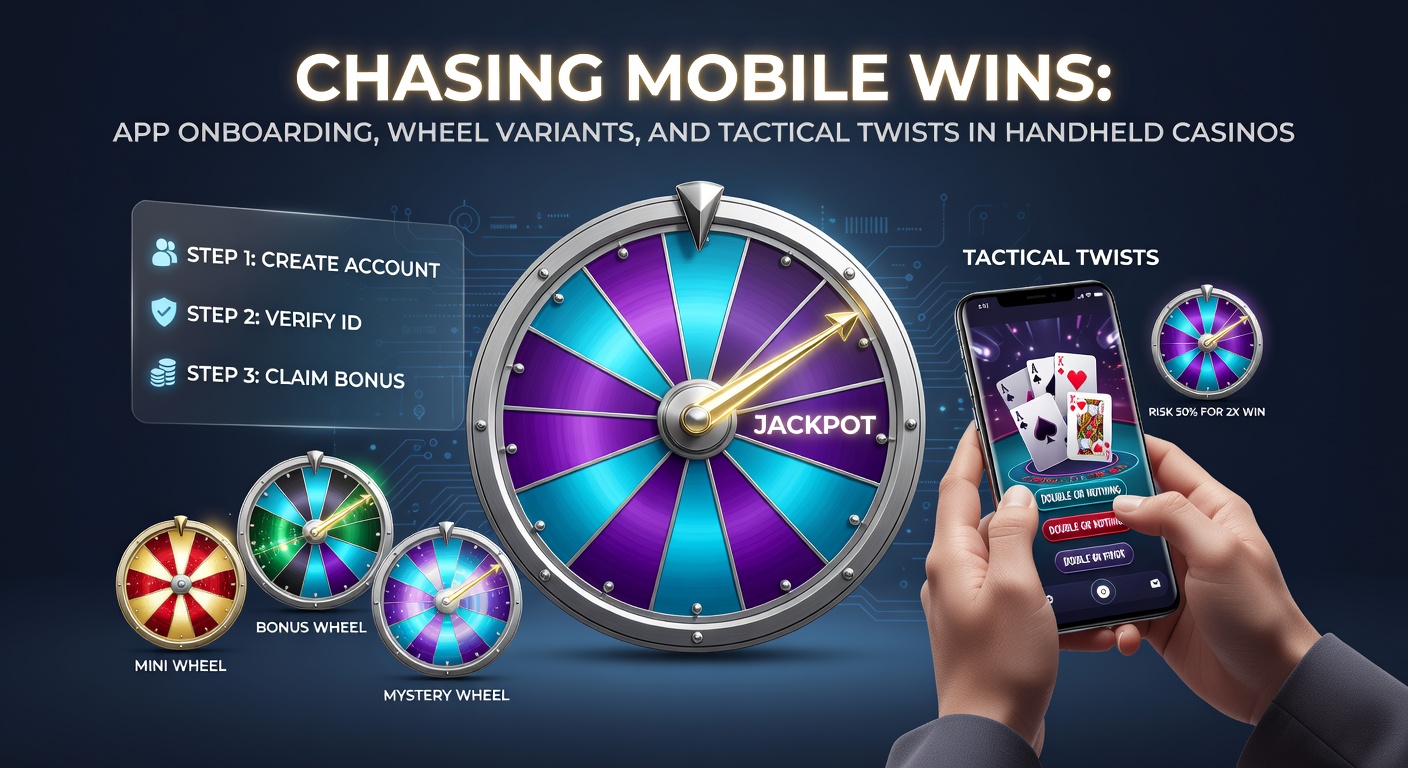 Smartphone screen displaying a vibrant mobile casino app interface with colorful wheel games and quick sign-up prompts