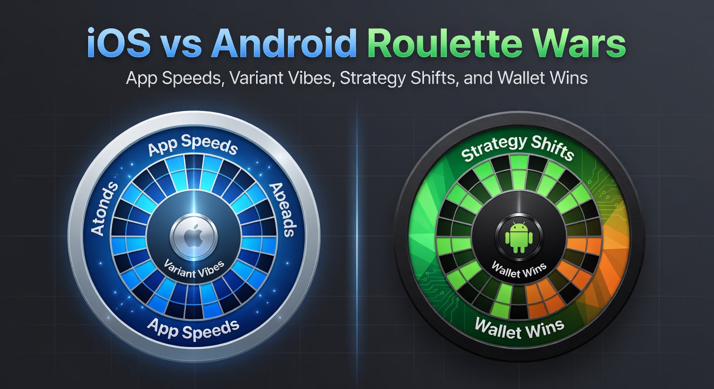Side-by-side screens showing iOS and Android roulette apps mid-spin, highlighting load times and interfaces