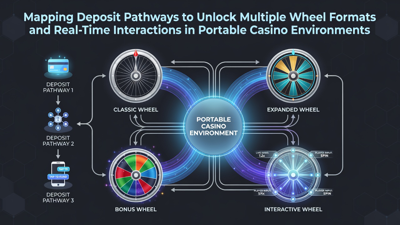 Mobile casino interface showing deposit options linked to different roulette wheel formats and live dealer streams