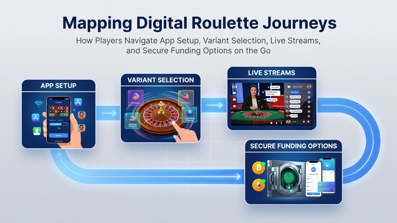Mobile roulette app interface showing setup and variant selection screens