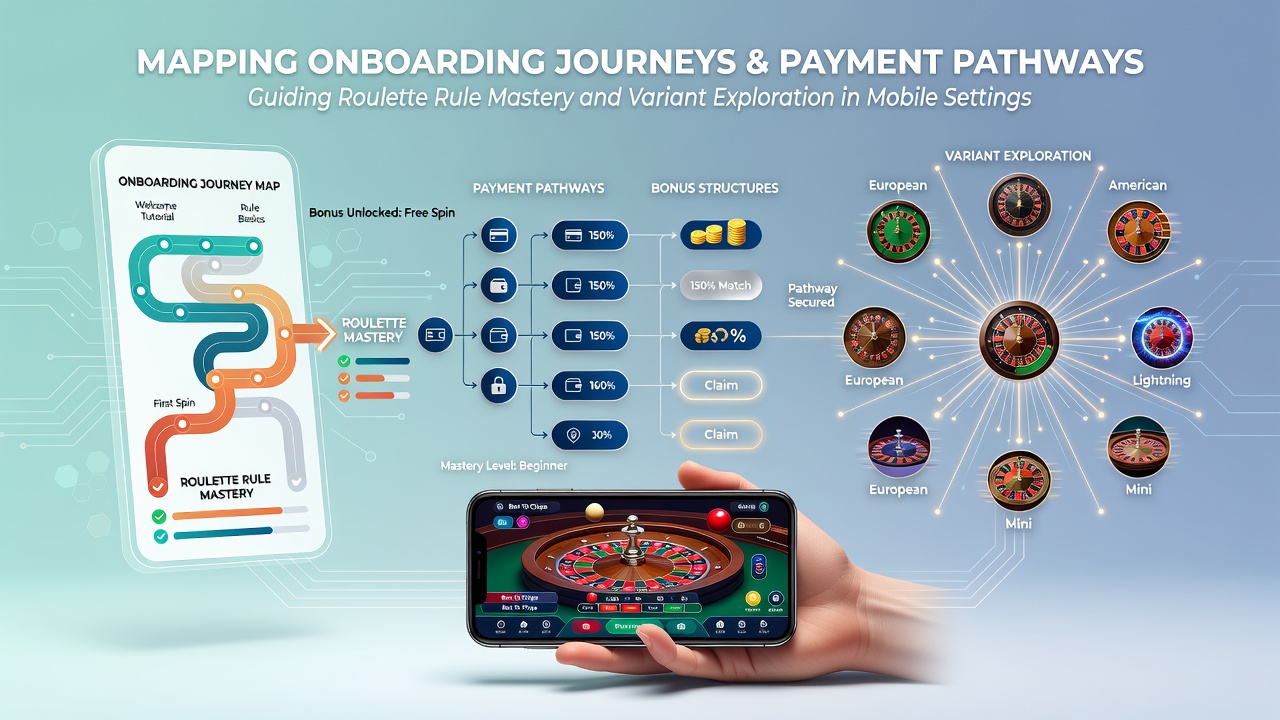 Mobile roulette app interface showing onboarding screens and payment options