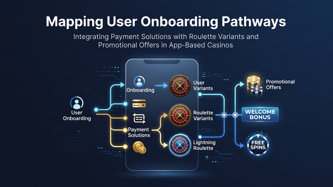 Mobile casino app interface showing payment integration options and roulette game variants during user onboarding
