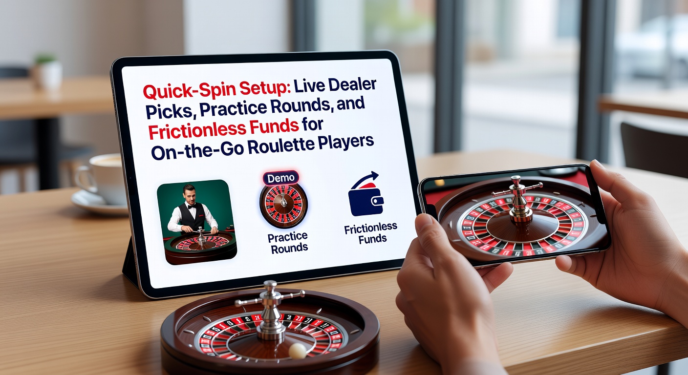 Smartphone screen showing quick-spin roulette setup with live dealer options and deposit buttons for on-the-go players