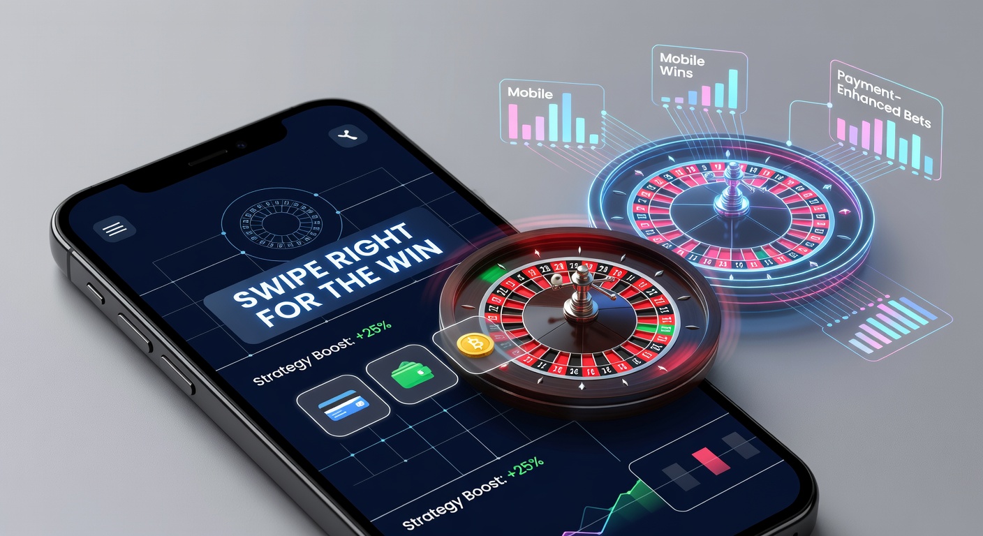 Close-up of a hand swiping on a phone to deposit funds into a roulette app, with strategy charts and wheel animations in the background
