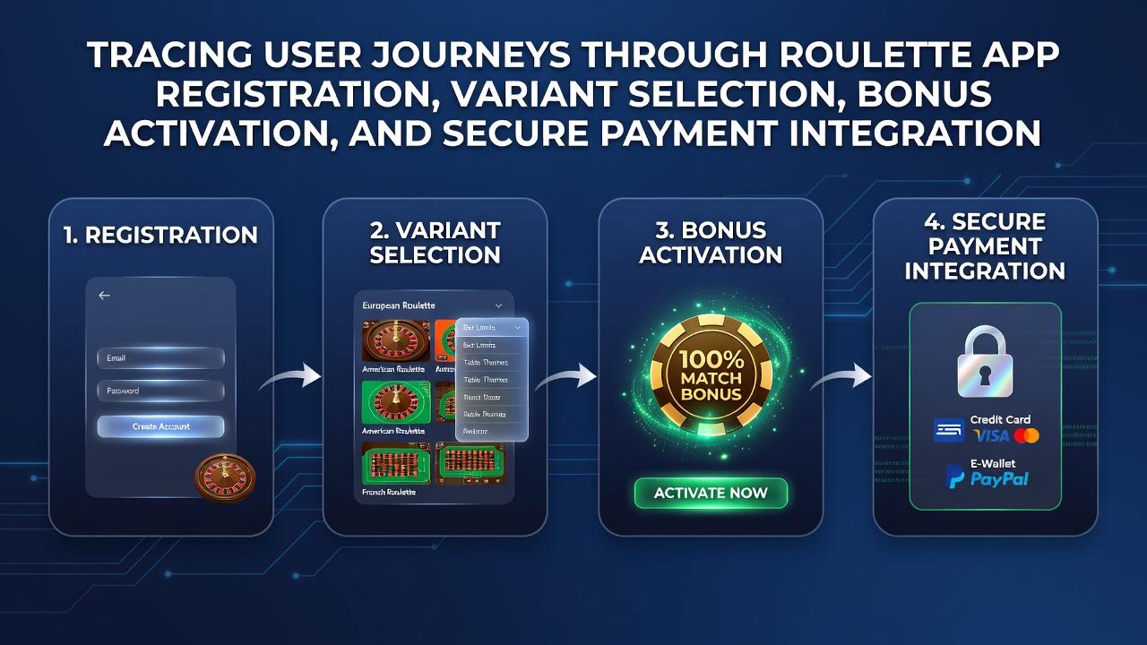 Roulette app registration interface showing step-by-step signup fields and verification prompts