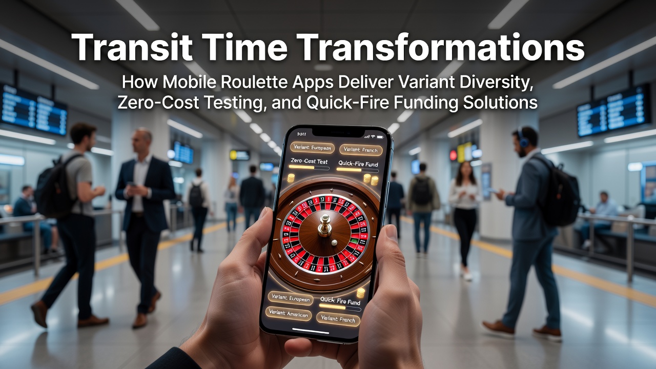 Mobile roulette app displaying multiple game variants on a smartphone screen during transit